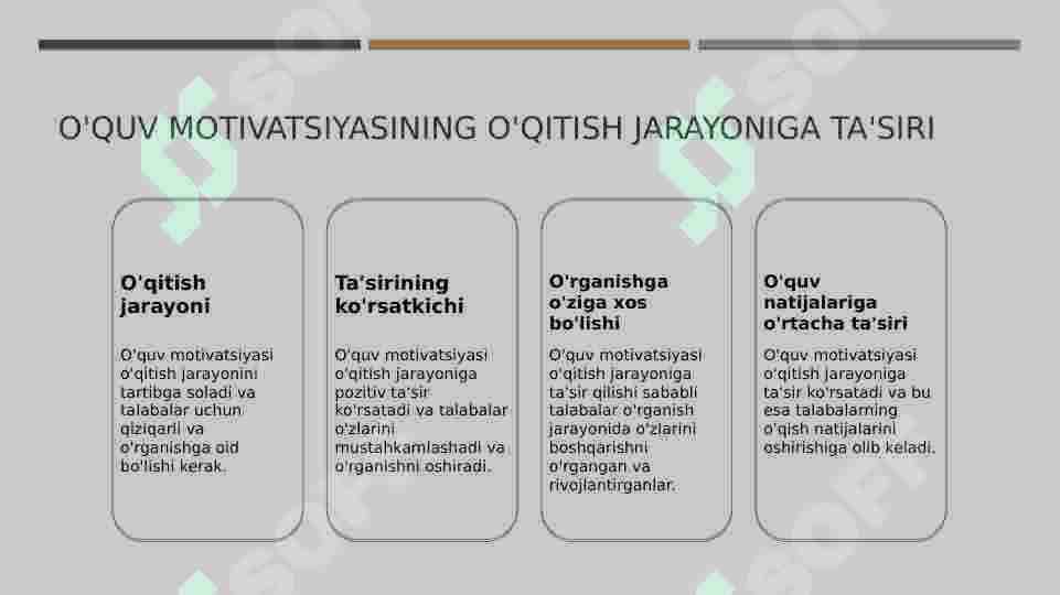 O'quv motivatsiyasini o'rganish va uning shakllanishi 8