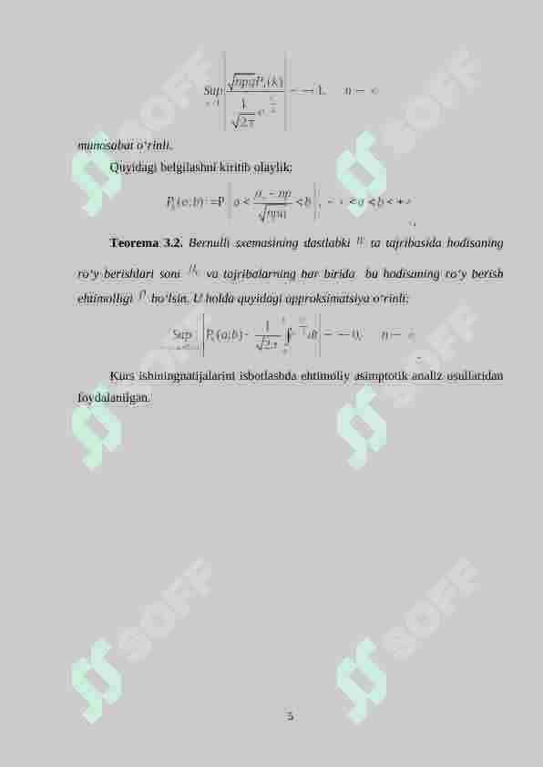 MUAVR- LAPLASNING LOKAL LIMIT TEOREMASI VA INTEGRAL TEOREMASINI ÕQITISH METODIKASI 5