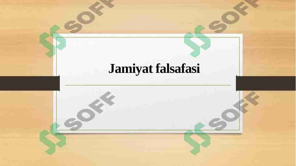 Jamiyat falsafasi
