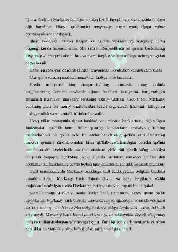 BANK TIZIMI 8