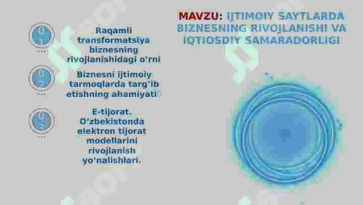 IJTIMOIY SAYTLARDA BIZNESNING RIVOJLANISHI VA IQTIOSDIY SAMARADORLIGI 2