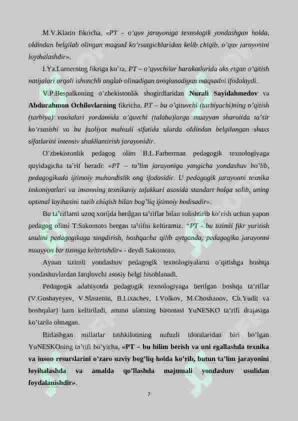 PEDAGOGIK TEXNOLOGIYANING ILMIY ASOSLARI 7