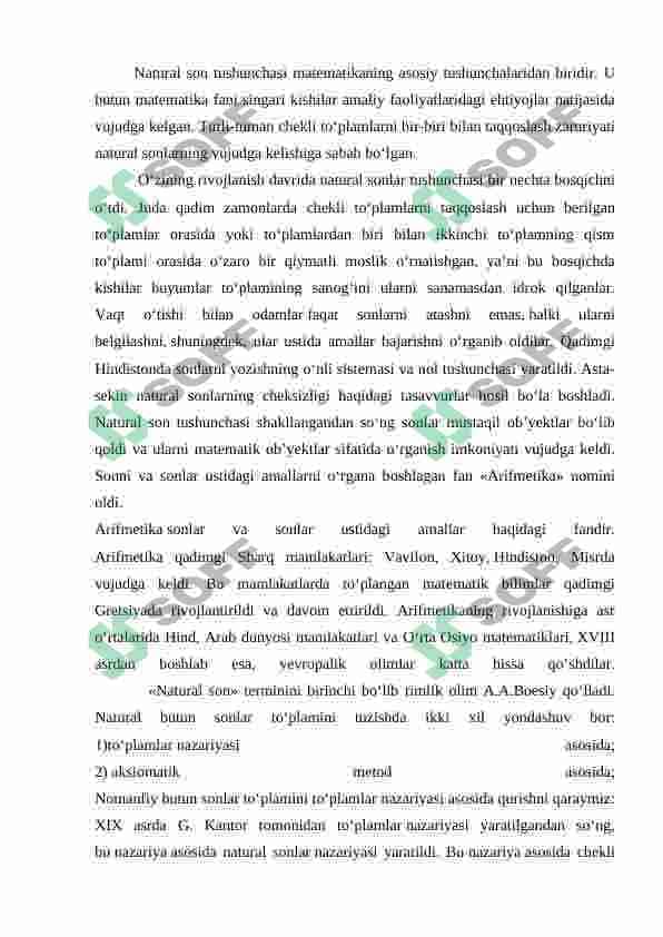 Natural va butun sonlar. Bo’linish belgilari. Qoldiqli bo’lish 2