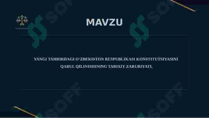 YANGI TAHRIRDAGI O‘ZBЕKISTON RЕSPUBLIKASI KONSTITUTSIYASINI  QABUL QILINISHINING TARIXIY ZARURIYATI 2