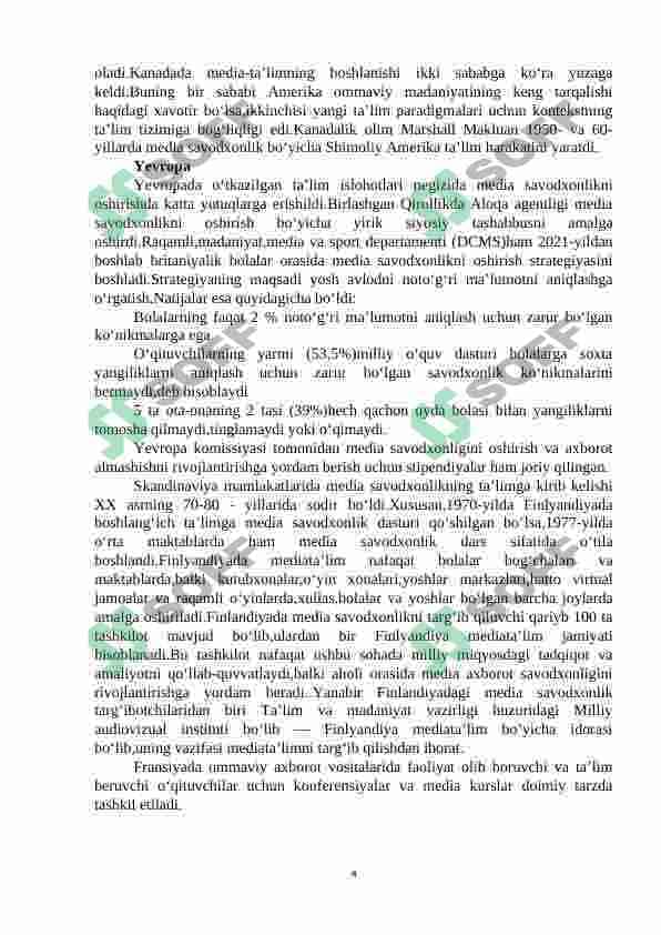 Media savodxonligini rivojlantirish yo’llari 4