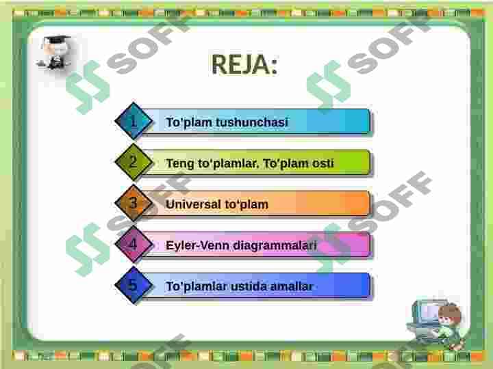 To'plamlar va ular ustida amallar 2