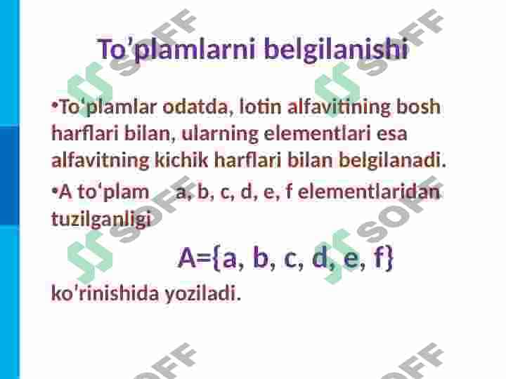 To'plamlar va ular ustida amallar 7