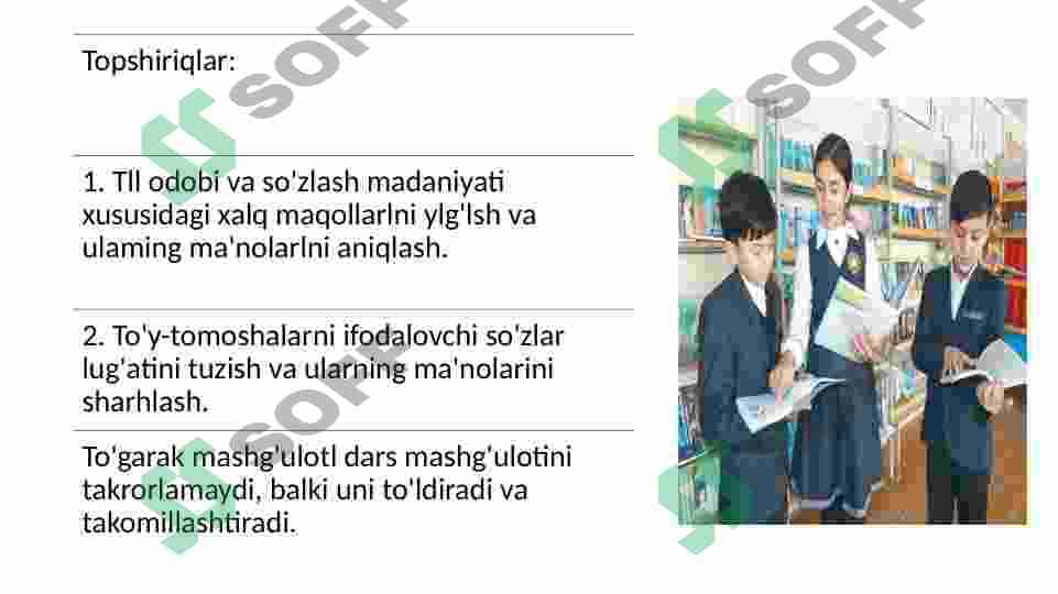 Ona tilidan sinfdan tashqari ishlar. 4