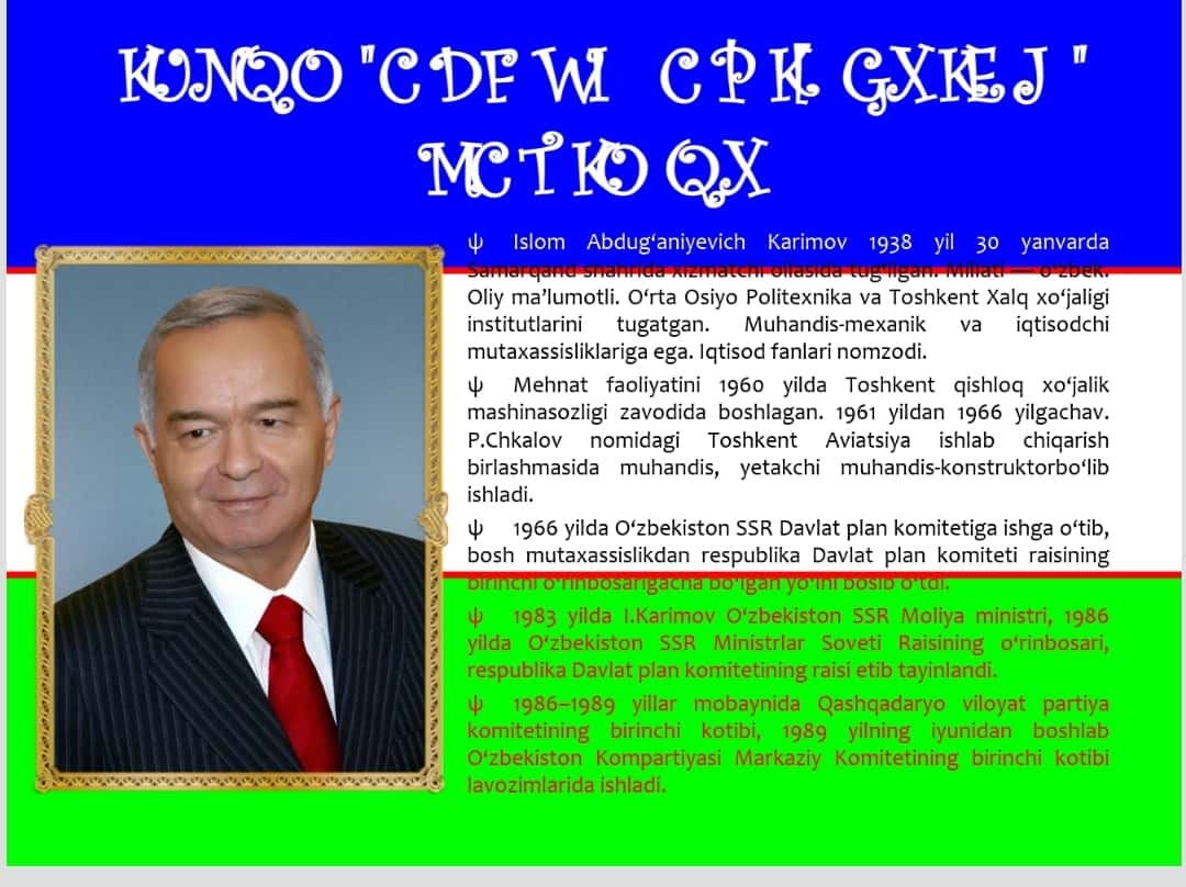ISLOM ABDUG’ANIYEVICH KARIMOV 1