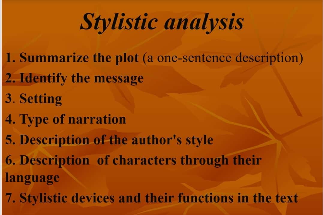 Stylistic analysis 1