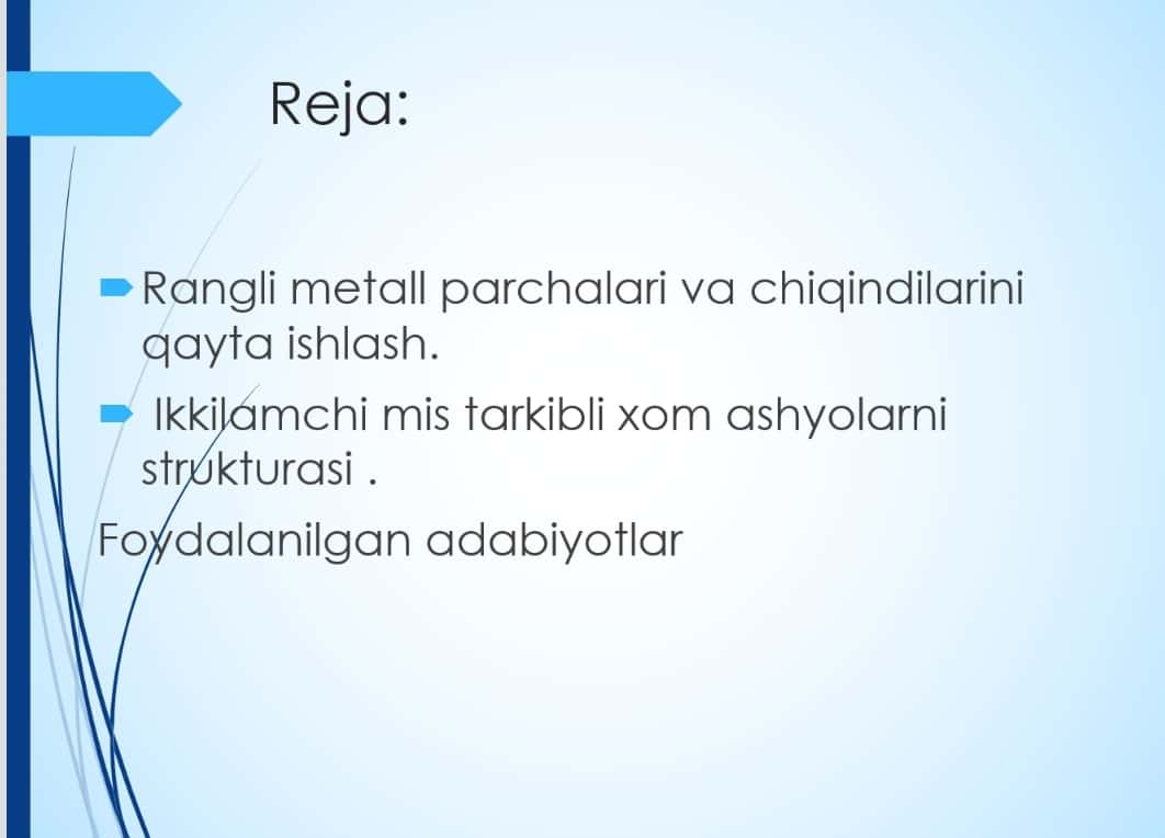 Alyuminiy va mis parchalari va chiqindilarini tasnifi va sinfi 1