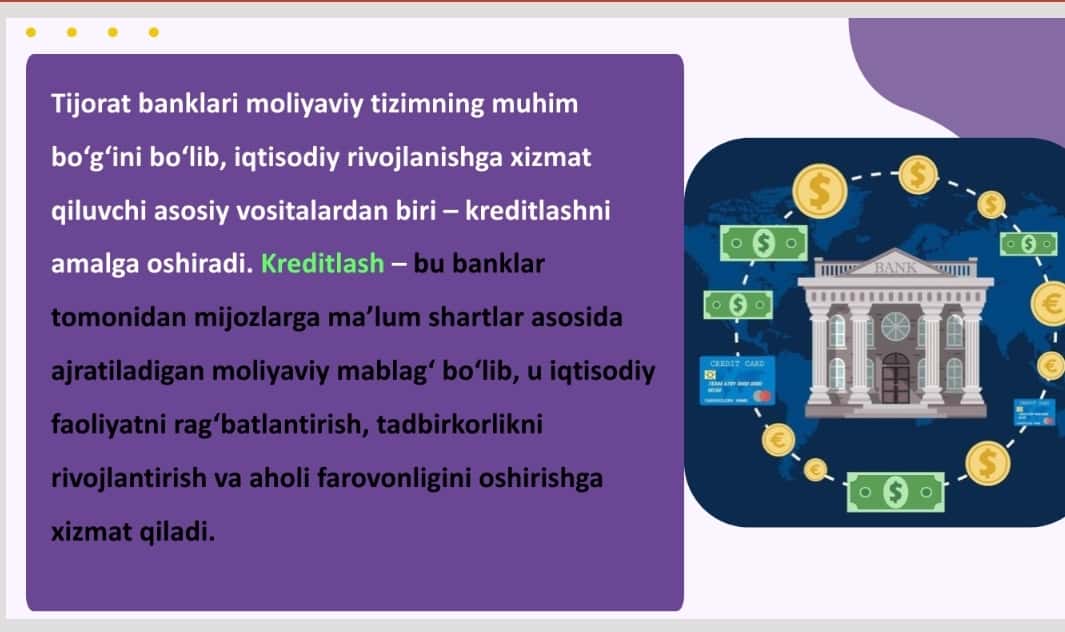 Kreditlashtirishni tashkil etish asoslari 1