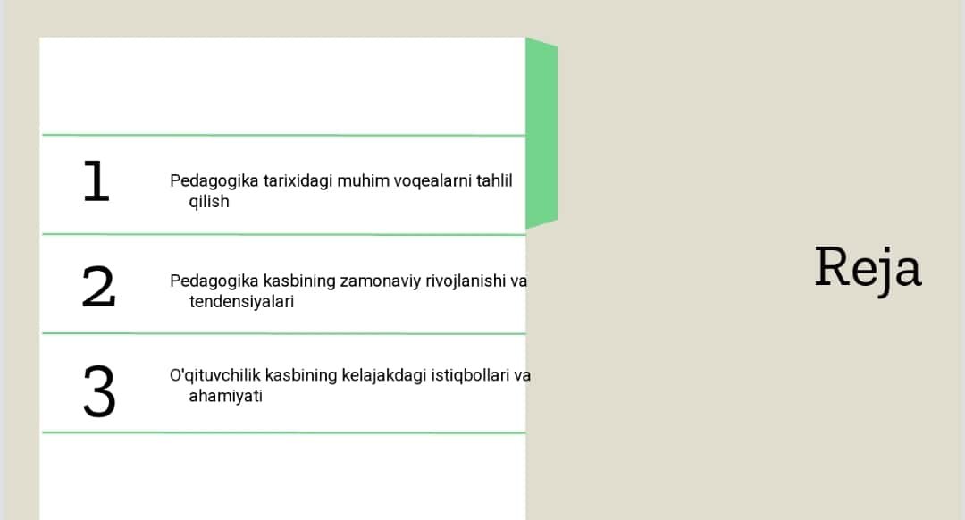 Pedogogika kasbining tarixiy rivojlanishi va shakllanishi. 1