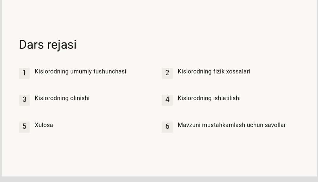 "Kislorodning fizik xossalari, olinishi va ishlatilishi"  Fan: Kimyo, 7-sinf 1