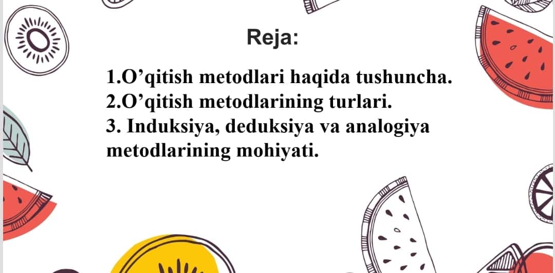 Boshlang’ich sinflarda matematika va matematika o’qitishning bosqishlari orasidagi uzviylik.Metod tushunchasi.Uning turlari va tasnifi.O’quvchilar bilimini o’zlashtirish samaradorligini aniqlash metodlari. 1