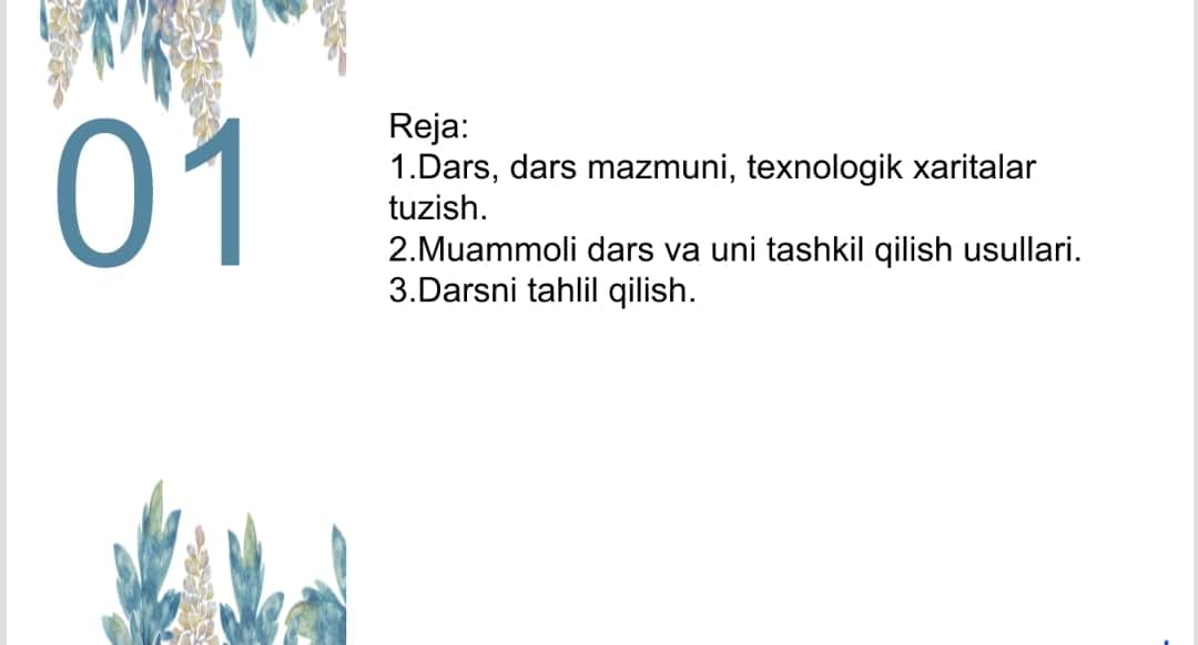 Boshlangʻich sinfda matematika darsining tuzilishi va dars tizimi 1