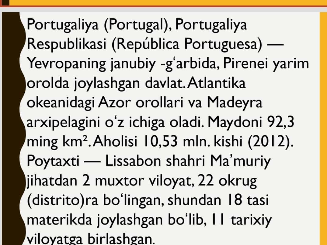 XX asr oxiri va XXI asr boshlarida Portugaliya 1
