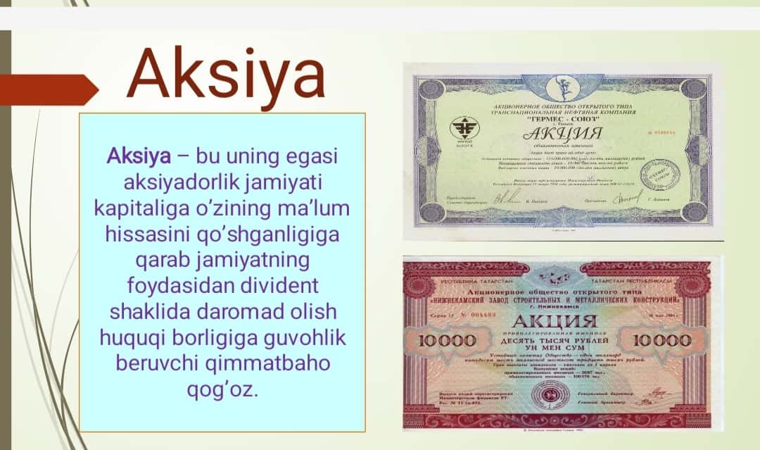 Kapital qoʻyilmalar va kapital bozori 1