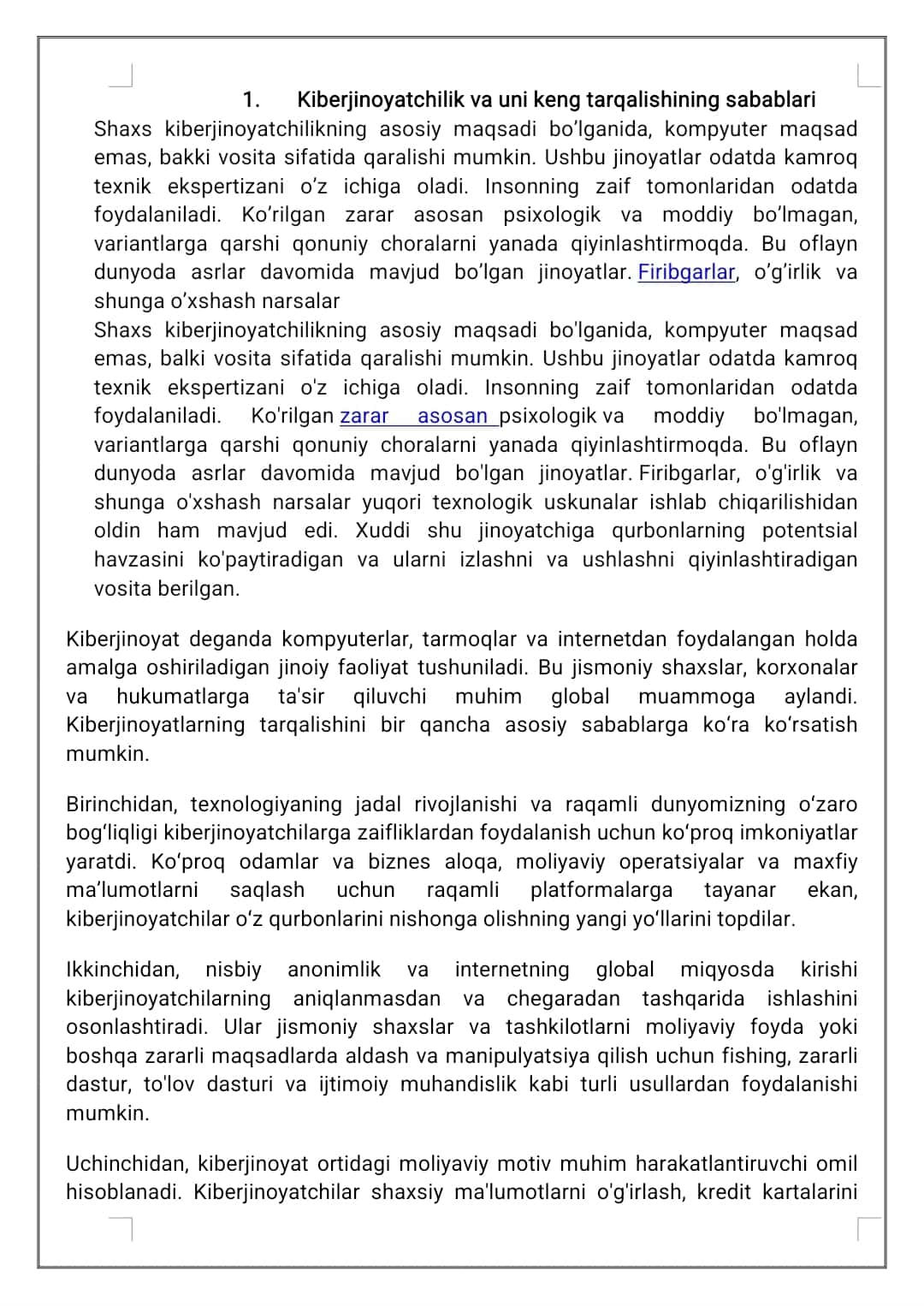 Kebr xavfsizlik yuzasidan xalqaro hujjatlar va chet el mamlakatlari  tajribasi 1