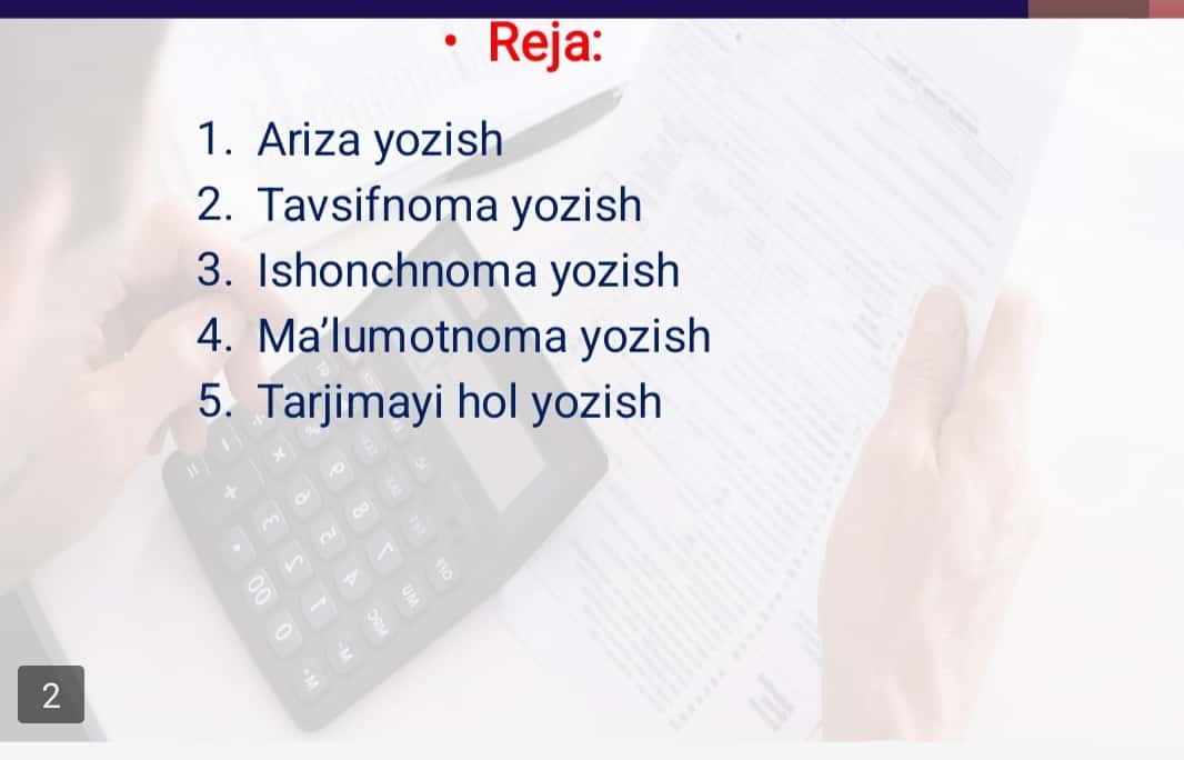 Ish qog’ozlari ustida ishlash 1