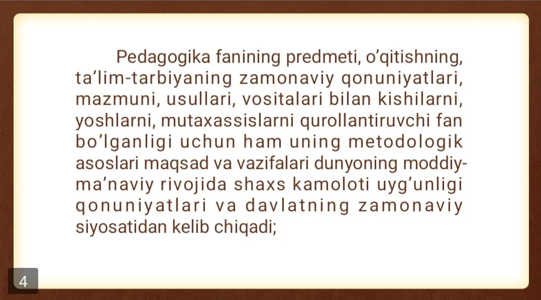 Pedagogikaning predmeti, maqsadi va vazifalari 1