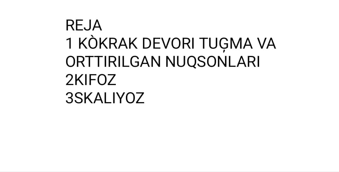 Kòkrak devori tuģma va orttirilgan nuqsonlarida operatsiyalar 1