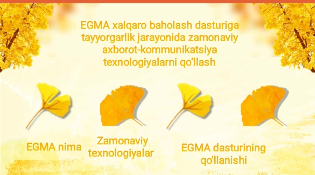 EGMA xalqaro baholash dasturiga tayyorgarlik jarayonida zamonaviy axborot-kommunikatsiya texnologiyalarni qo’llash 1