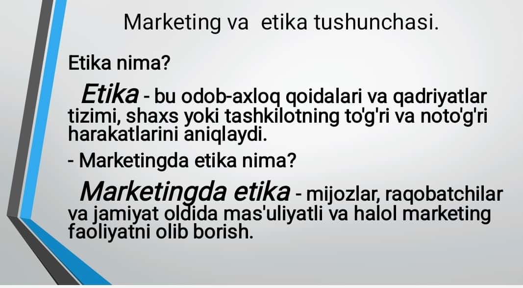 Marketingda etika. 1