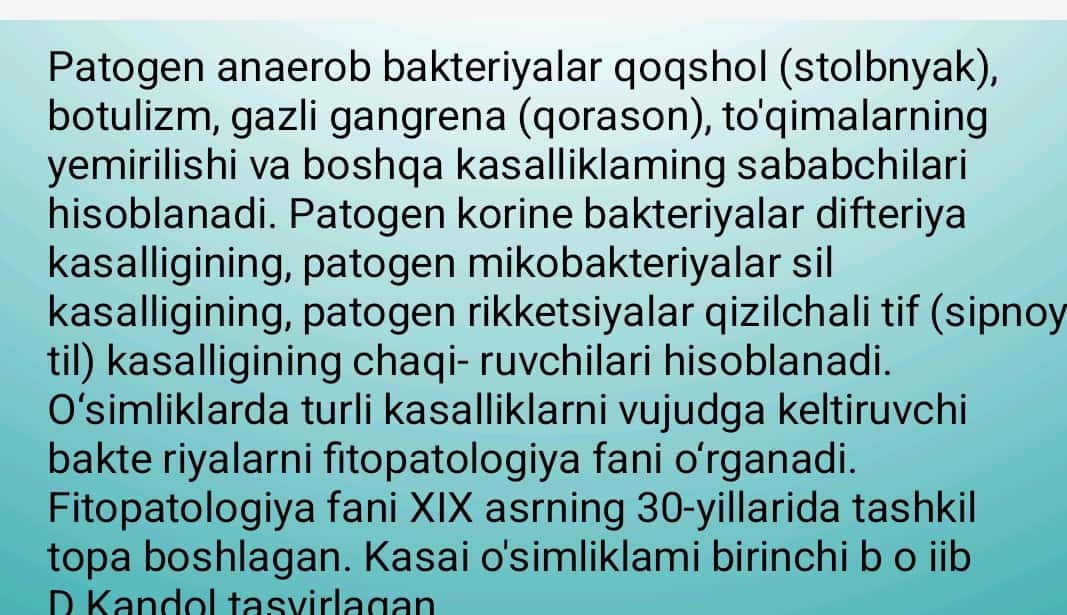 Patogen mikroorganizmlar va ularning xususiyligi 1