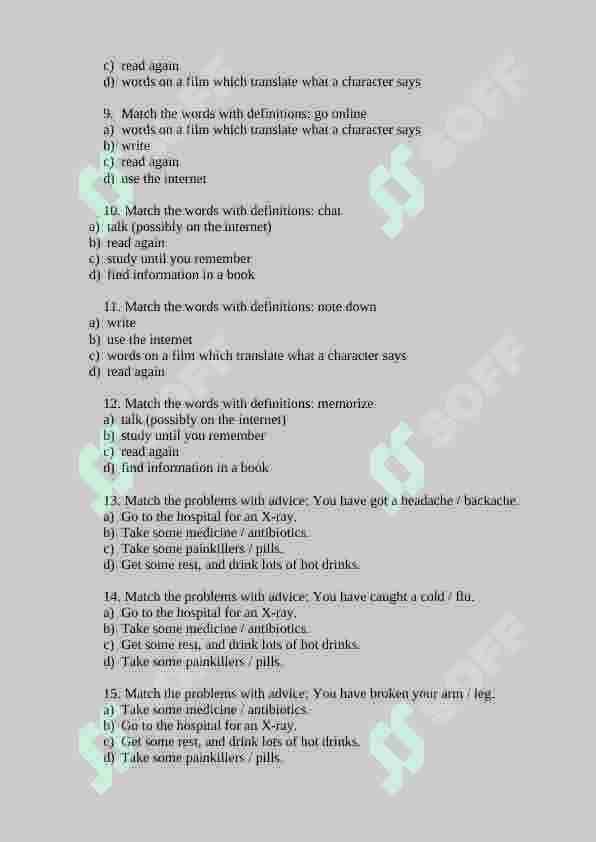 100 test for english 2