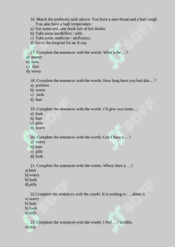 100 test for english 3