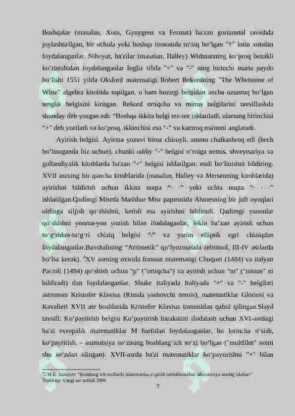Boshlang‘ich sinf matematika darslarida arifmetik amallarni o‘rgatishda o‘quvchilarni mehnatsevarlik ruhida tarbiyalash metodikasi (2-sinf) 7