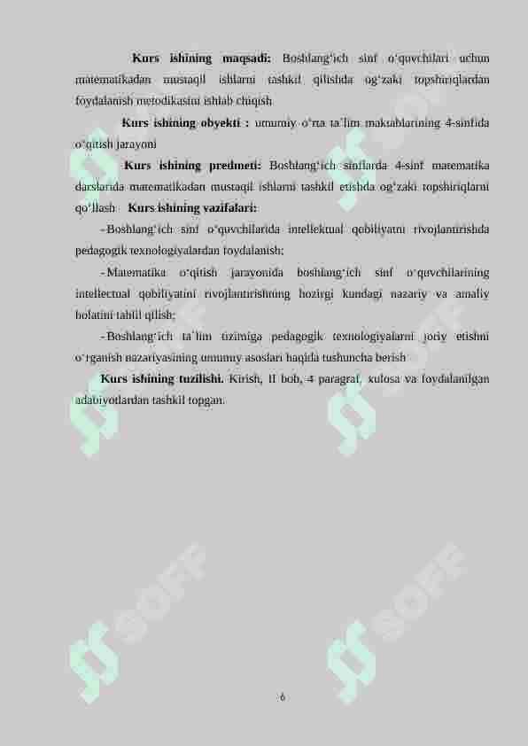 Boshlang‘ich sinfda matematikadan mustaqil ishlarni tashkil etishda og‘zaki topshiriqlardan foydalanish metodikasi (4-sinf) 5