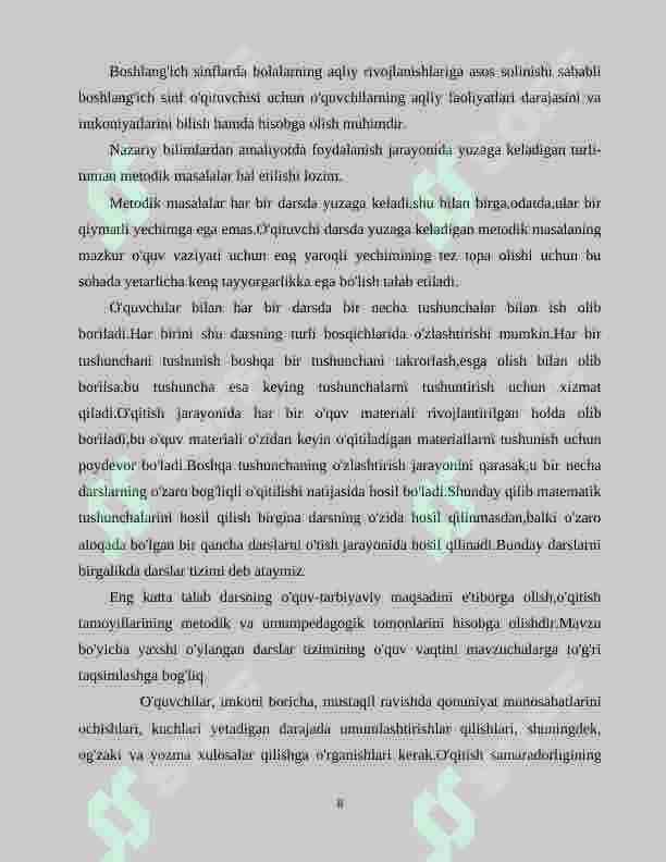 Boshlang‘ich sinf o`quvchilarining matematik tafakkurini shakllantirish 8