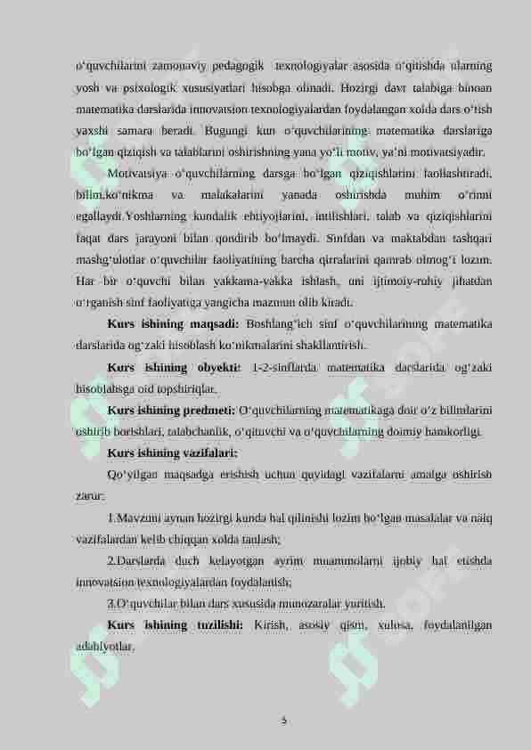 BOSHLANG‘ICH SINFLARDA OG‘ZAKI HISOBLASHGA O‘RGATISH METODIKASI (1-2-SINFLARDA TIZIMLI ISHLAB CHIQING) 4
