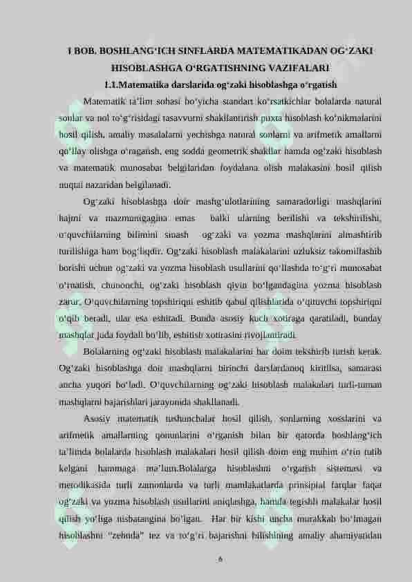 BOSHLANG‘ICH SINFLARDA OG‘ZAKI HISOBLASHGA O‘RGATISH METODIKASI (1-2-SINFLARDA TIZIMLI ISHLAB CHIQING) 5