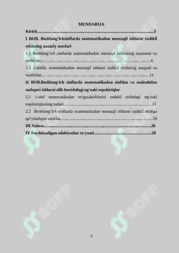 Boshlangʻich sinfda matematikadan mustaqil ishlarni tashkil etishda ogʻzaki topshiriqlardan foydalanish metodikasi(1-sinf) 2