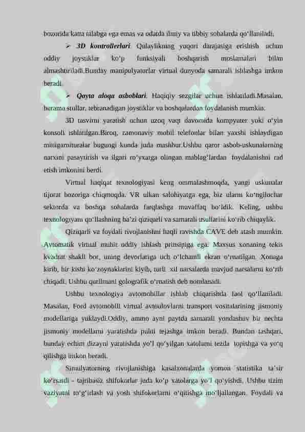 RAQAMLI IQTISODIYOTDA VIRTUAL VA TO‘LDIRILGAN REALLIK TEXNOLOGIYALARI 3