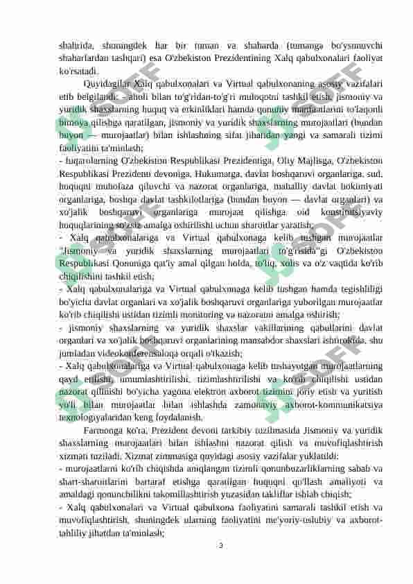 2017-yildan O'zbekiston Respublikasida har bir tuman va shaharlarda Prezidentning xalq qabulxonalari ochilishi va uning ahamiyati 3