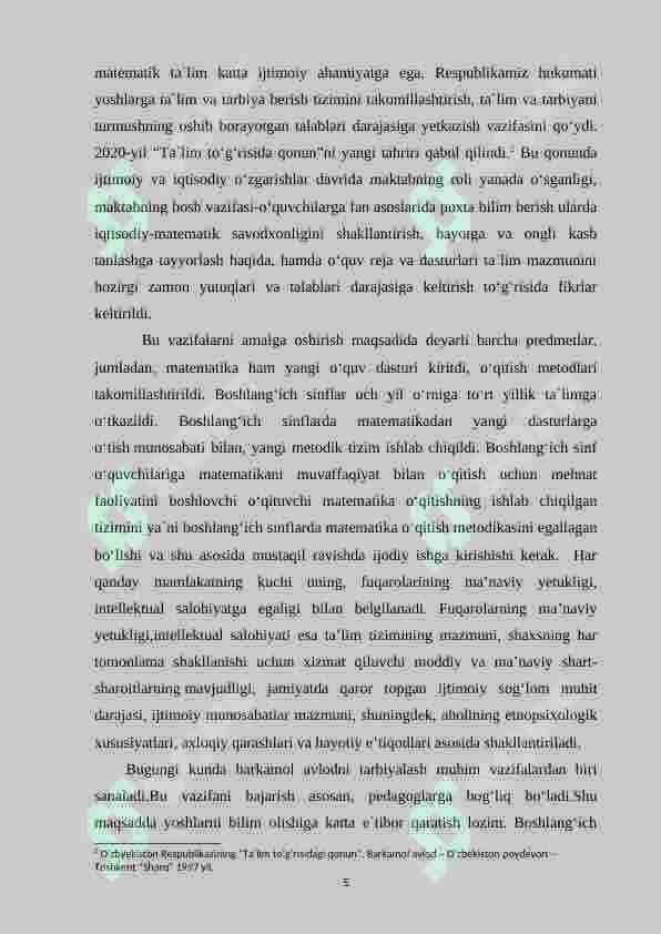 Boshlang‘ich sinfda metematikadan mustaqil ishlarni tashkil etishda og‘zaki topshiriqlardan foydalanish metodikasi (3-sinf misolida) 4