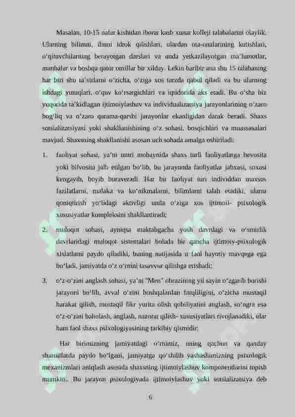 SHAXSNING IJTIMOIYLASHUVIDA TARBIYANING O’RNI 6