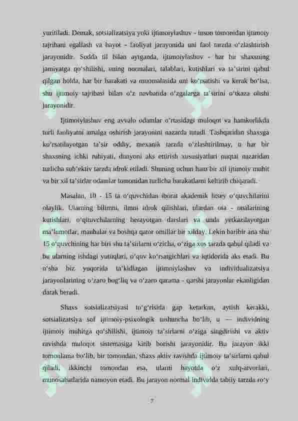 SHAXSNING IJTIMOIYLASHUVIDA TARBIYANING O’RNI 7