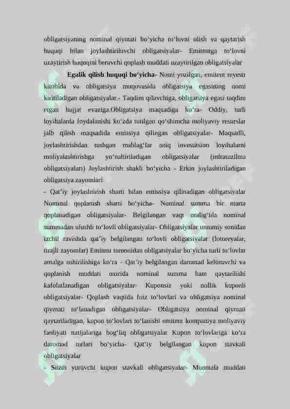 OBLIGATSIYALAR BOZORI, AKSIYALAR BOZORI 3