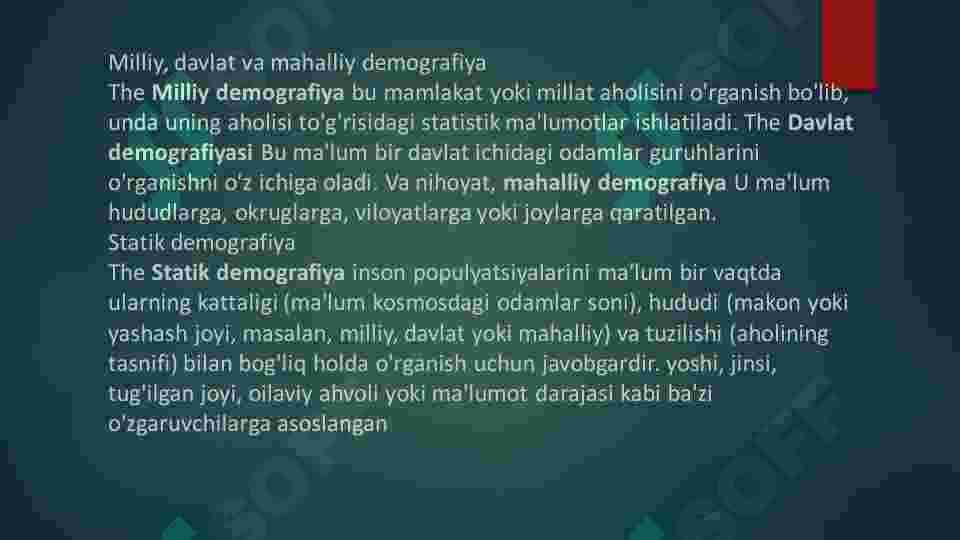 Demografiya. Ijtimoiy soha. Aholi o'sishi 5