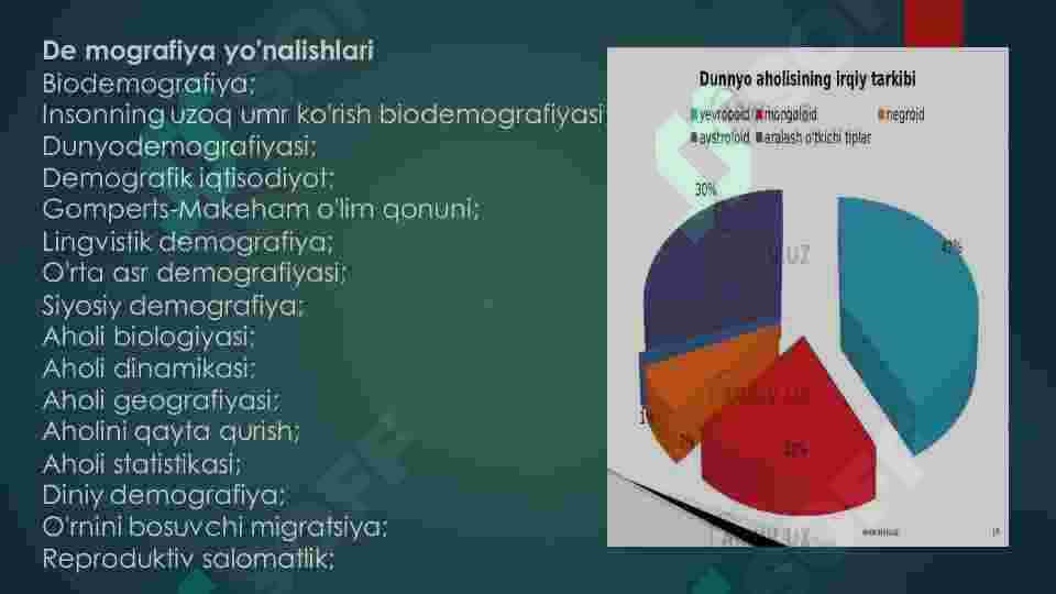 Demografiya. Ijtimoiy soha. Aholi o'sishi 8