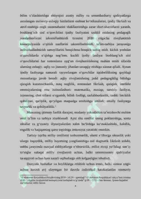 Boshlang‘ich 3–sinflarda matematikadan matnli masala yechishga o‘rgatish o‘quvchilar kreativ fikrlashlarini shakllantiruvchi omil sifatida 4