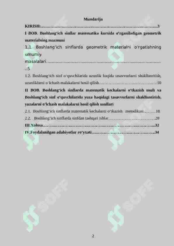 Boshlang‘ich sinf matematika darslarida geometrik materiallaridan foydalanib arifmetik amallarni o‘rgatish metodikasi 2