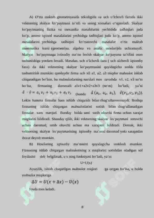 Matematika darslarida iqtisodiy masalalarni o‘rgatishda tarkibli masalalardan foydalanish metodikasi 8