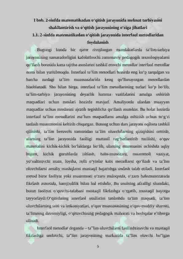 Ikkinchi sinfda matematika o’qitish jarayonida mehnat tarbiyasini shakllantirish metodi 5