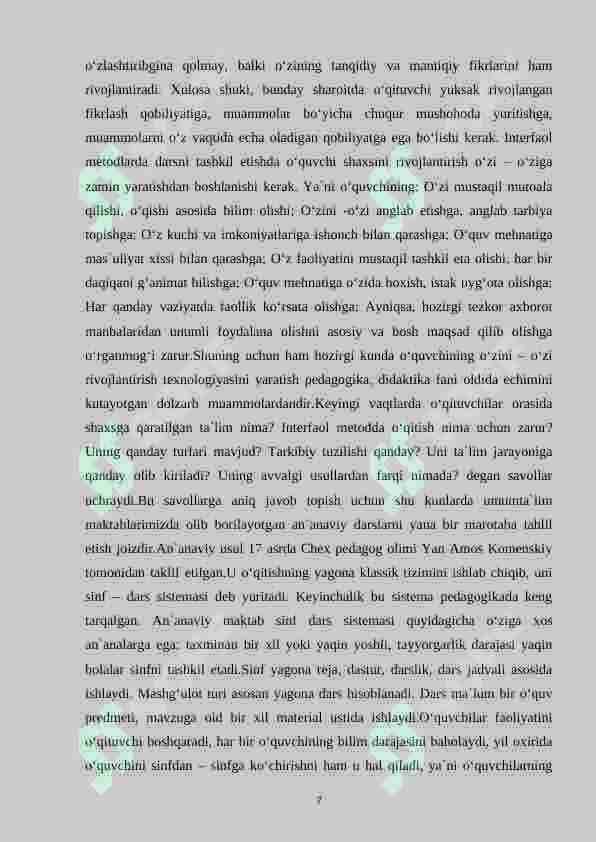 Ikkinchi sinfda matematika o’qitish jarayonida mehnat tarbiyasini shakllantirish metodi 7